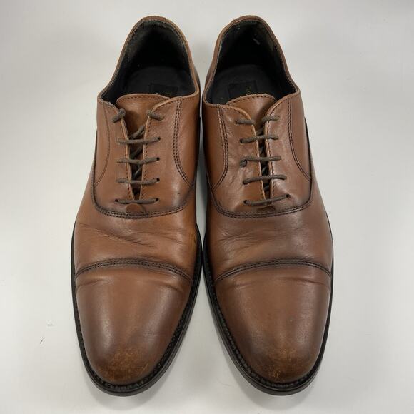 To Boot New York Brandon Captoe Oxford Mens Size 10.5 Brown Leather Dress - Picture 3 of 9